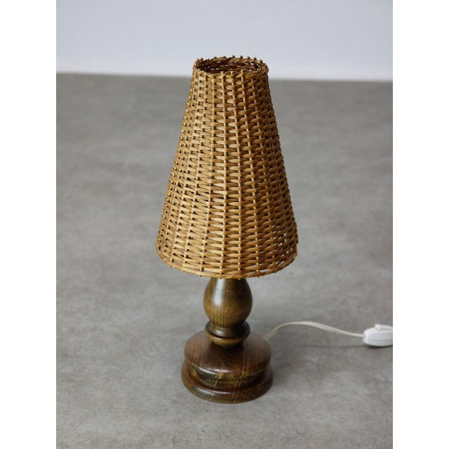Vintage Italian Wicker Table Lamp For Sale - Image 10 of 12