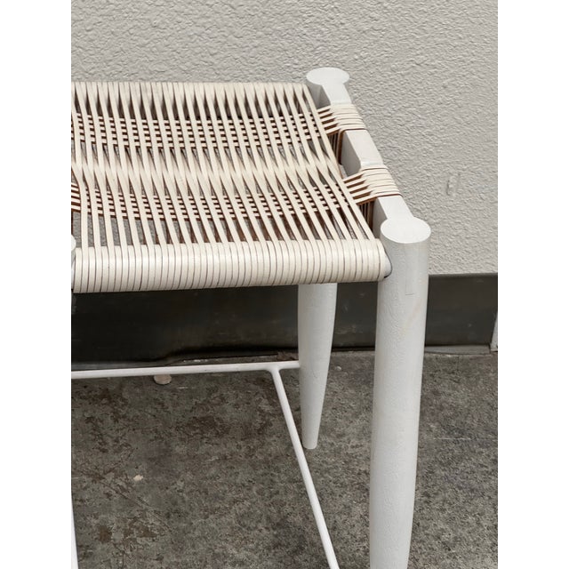 Ayush Kasliwal for Cb2 Leather-Wrapped Stool For Sale - Image 12 of 12