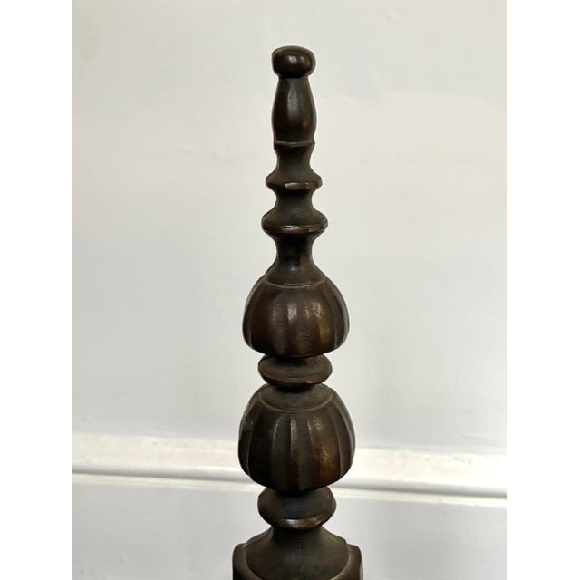 Antique Pair of Neoclassical Style Brass Fireplace Andirons, 19th Century For Sale - Image 4 of 10