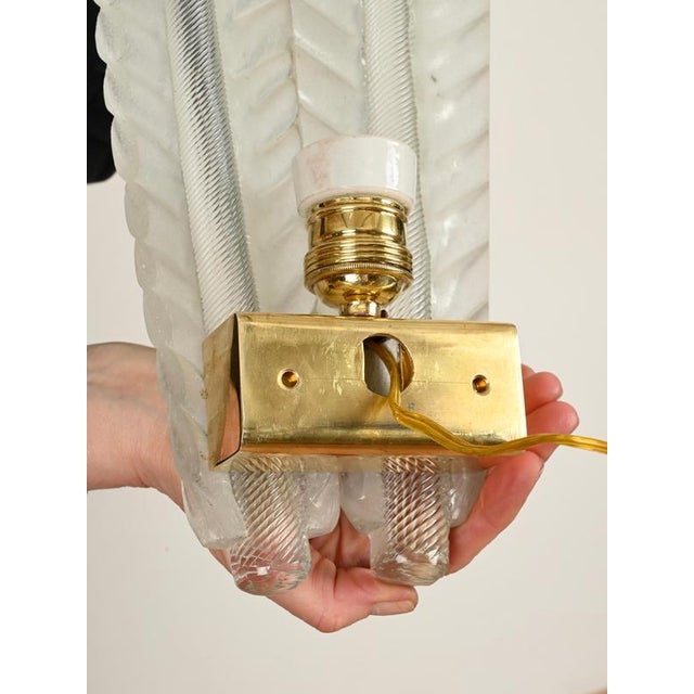 Gold Double-Leaf Murano Glass and Brass Sconce, Italy, 1940s For Sale - Image 8 of 15