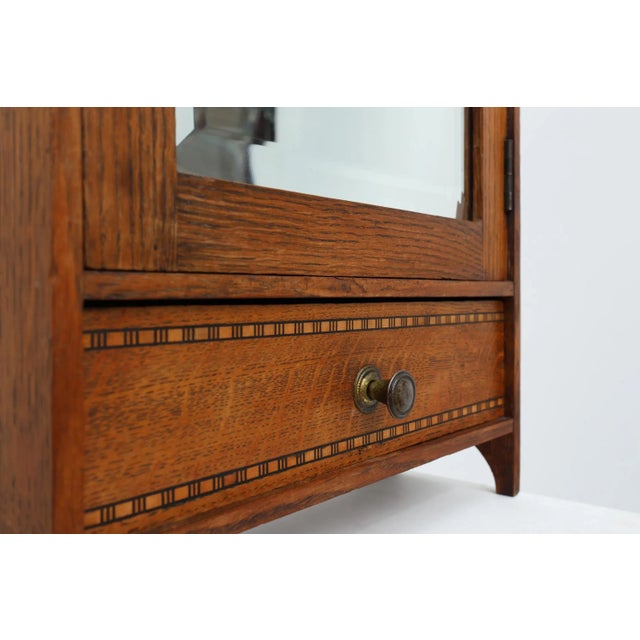Art Deco Medicine Wall Cabinet in Wood with Mirror, 1930s For Sale - Image 6 of 14