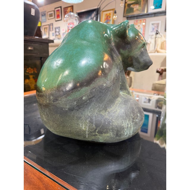 Early 21st Century Raku Sitting Bear Sculpture For Sale - Image 5 of 6