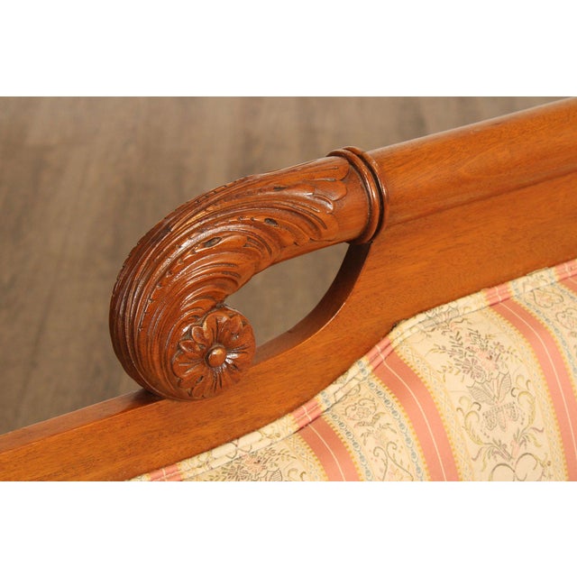 Antique American Empire Style Carved Mahogany Sofa For Sale - Image 4 of 12