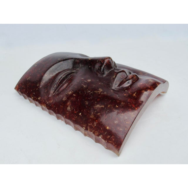 Asian Cast Resin Buddha Face in a Tortoise Shell Look, Decorative Accent Piece For Sale - Image 16 of 16