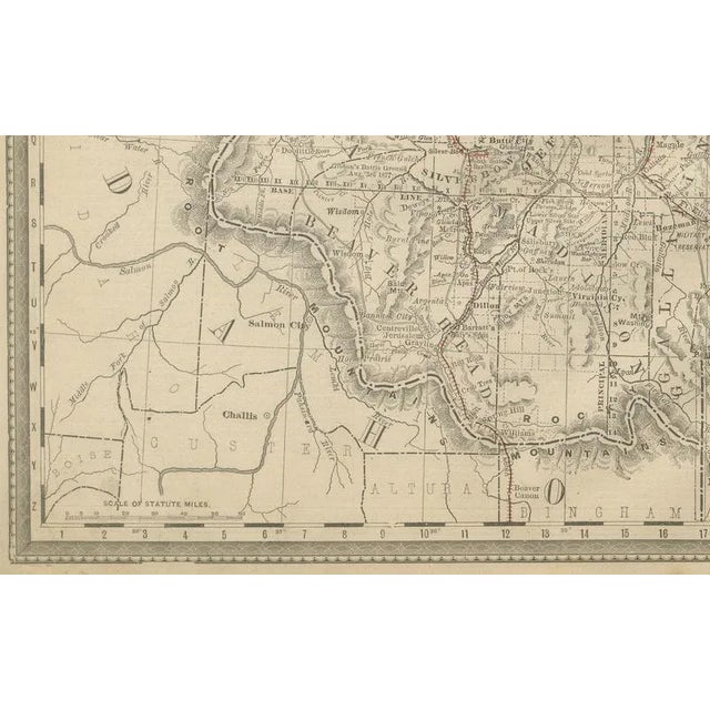 Map of Montana Railroads, Indian Reservations and Frontier Settlements, 1888 For Sale - Image 6 of 10