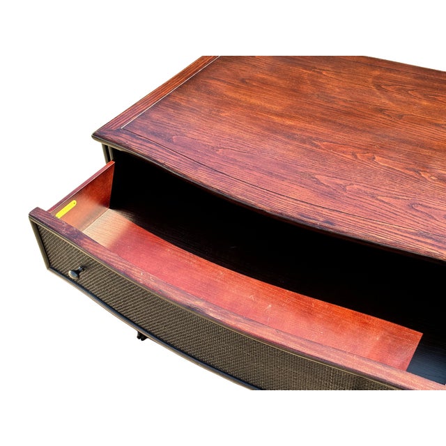 Brown Pair of Barbara Barry for McGuire Caned Bedside Tables in Dark Tobacco For Sale - Image 8 of 9