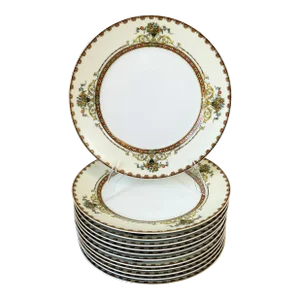 Circa 1960s Vintage Noritake 'Superba' Pattern Luncheon Plates- Set of 12
