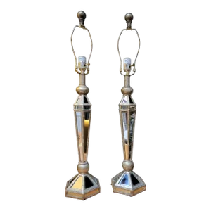 Mirrored Hollywood Regency Table Lamps by John Richard Lighting