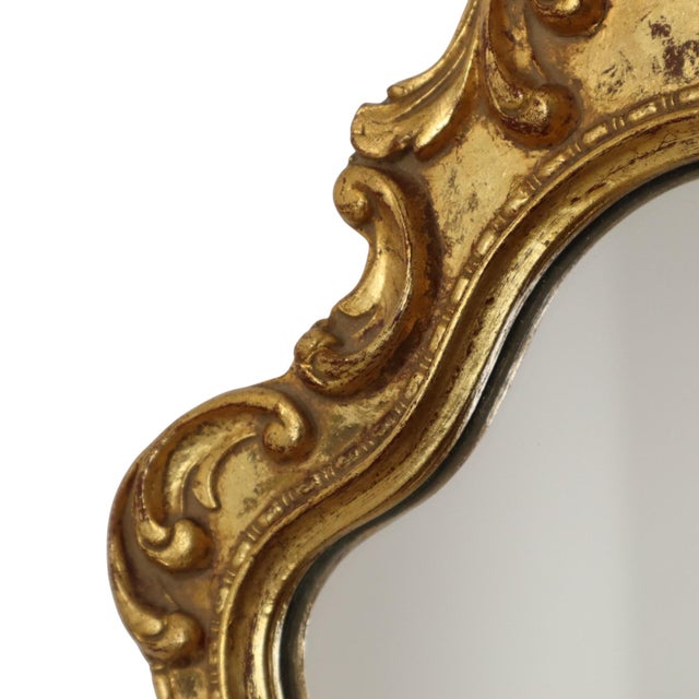 Wood Small Baroque Crested Mirror in Gold Leaf Gilt from Deknudt, 1960s For Sale - Image 7 of 18
