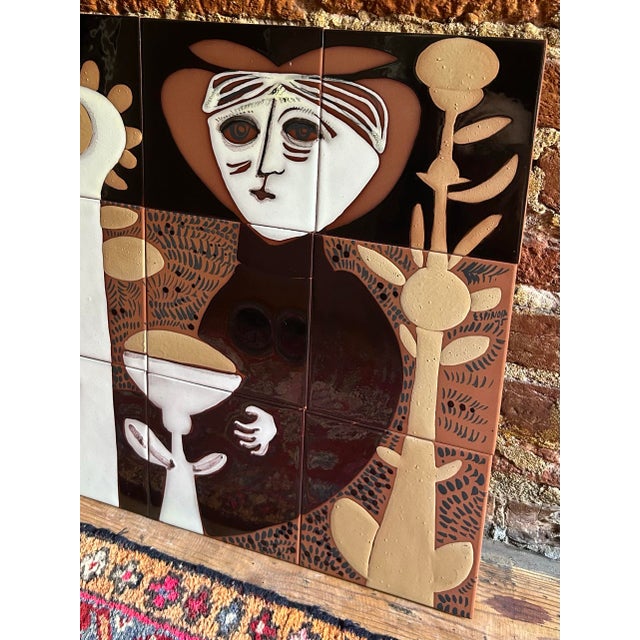 Mid-Century Modern 1970s Susana Espinosa Ceramic Tile Mural 24" X 18" For Sale - Image 3 of 12