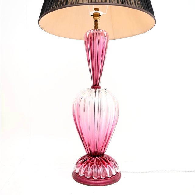 Large Italian Murano Glass Table Lamps, 1960, Set of 2 For Sale - Image 6 of 11