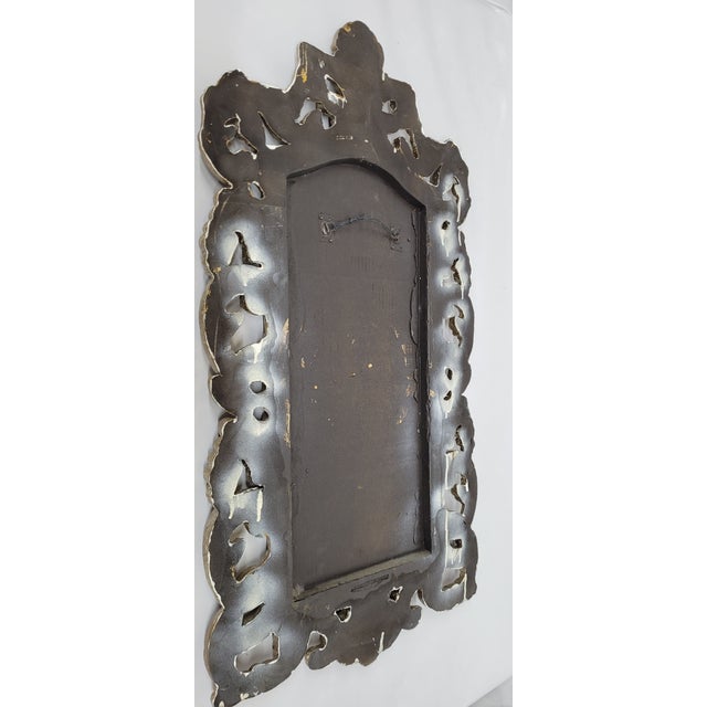 Glass Vintage Mid-Century Ornate Rococo Style Wall Mirror For Sale - Image 7 of 9