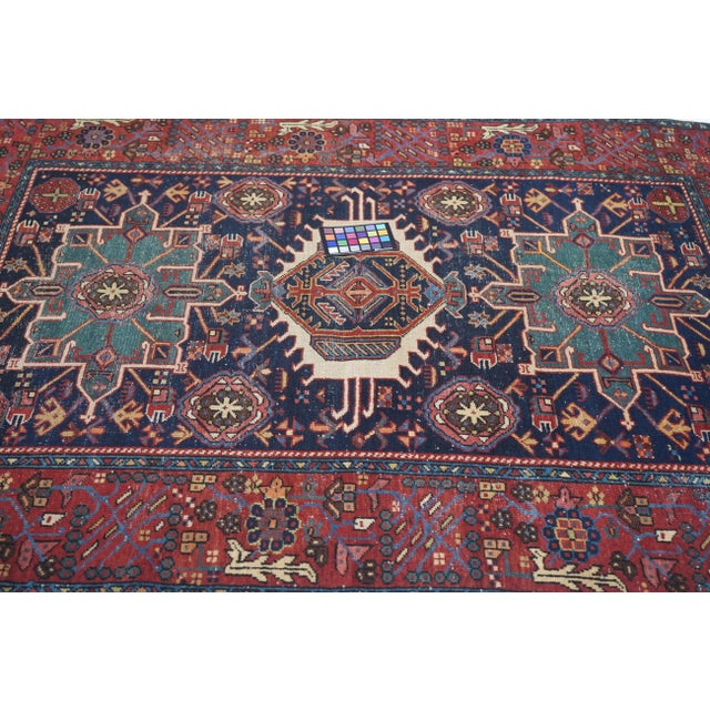 Copper Antique Rust Karajeh Persian Area Rug 4'10'' X 6'3'' For Sale - Image 8 of 10