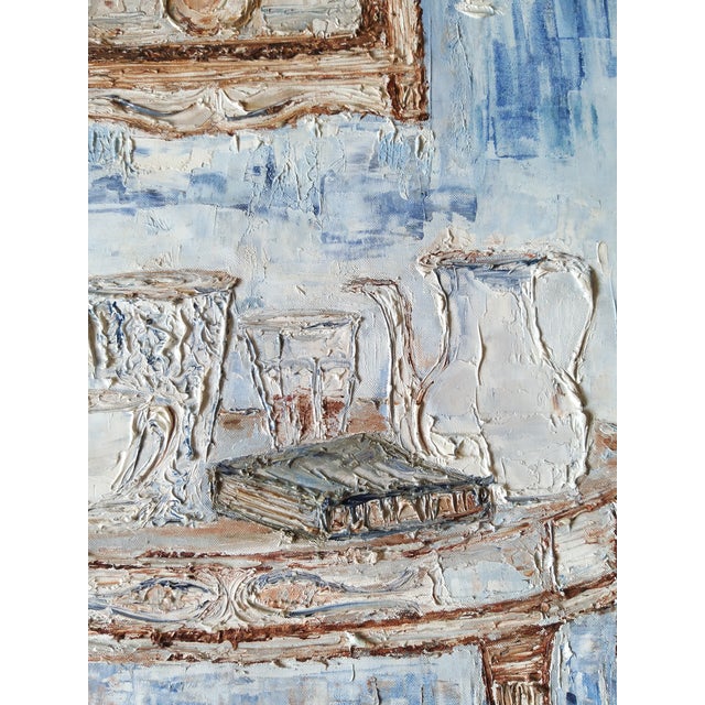 "When Time Stood Still" Original Expressionist Interior Scene Painting by Shabana Godhrawala For Sale - Image 9 of 11