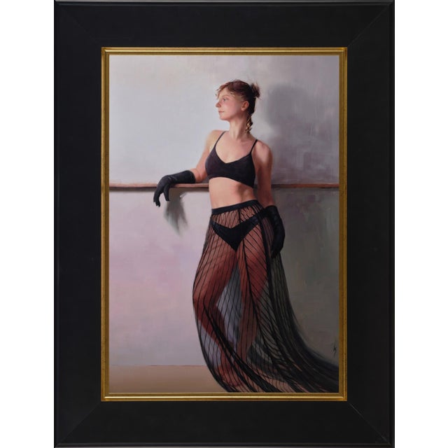 The artwork captures a poised figure draped in sheer, flowing fabric, exuding a sense of elegance and confidence. Soft,...