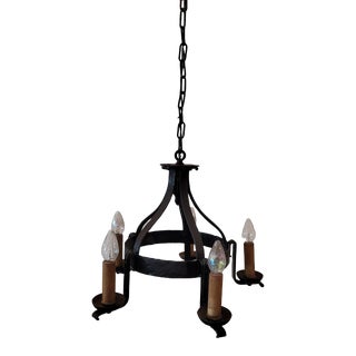 1920s Spanish Chandelier Wrought Iron Top Quality For Sale