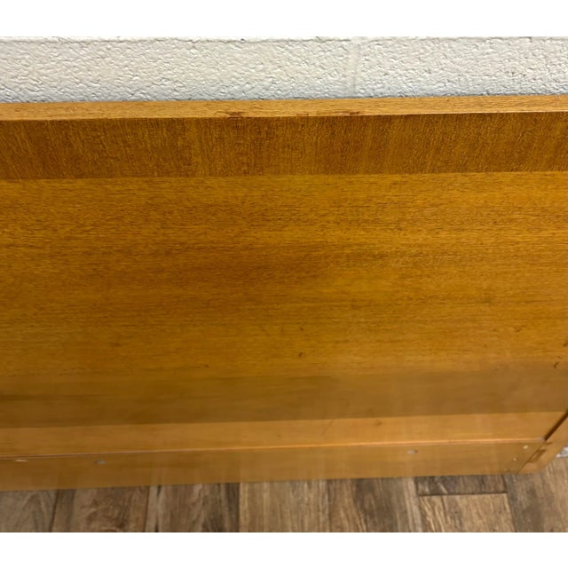 Mid 20th Century Vintage Twin Size Mid Century Modern MCM Inlaid Border Headboard For Sale - Image 5 of 9