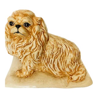 Vintage Pekingese Dog Life Size on a Pillow Hollywood Regency Style For Sale