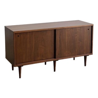 1960s Reimagined Walnut Credenza For Sale
