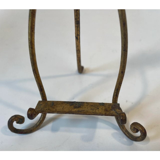 Metal Vintage Gold Gilt Metal Fancy Petite Easel For Sale - Image 7 of 7
