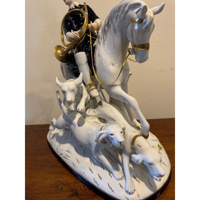 1990s Vintage Royal Dux Bohemia Porcelain Equestrian & Hunting Group For Sale - Image 5 of 8