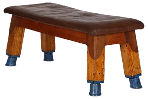 Vintage Leather Bench Gymnastic Bench, 1930s