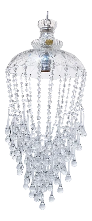 Parachute Chandelier With Hand Cut Glass Dish