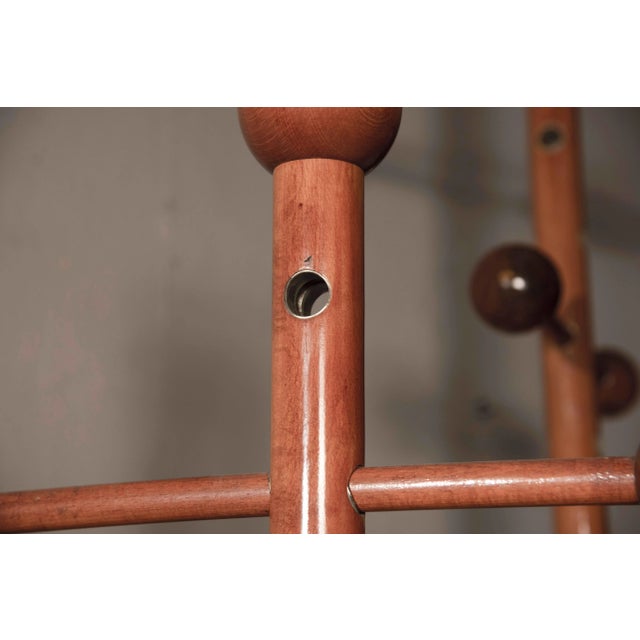 Wood Floor Ceiling Hangers with Spherical Elements in Walnut, 1970s, Set of 2 For Sale - Image 7 of 13