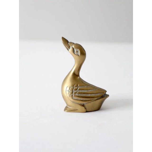 Mid Century Brass Duck Figurine For Sale - Image 6 of 9