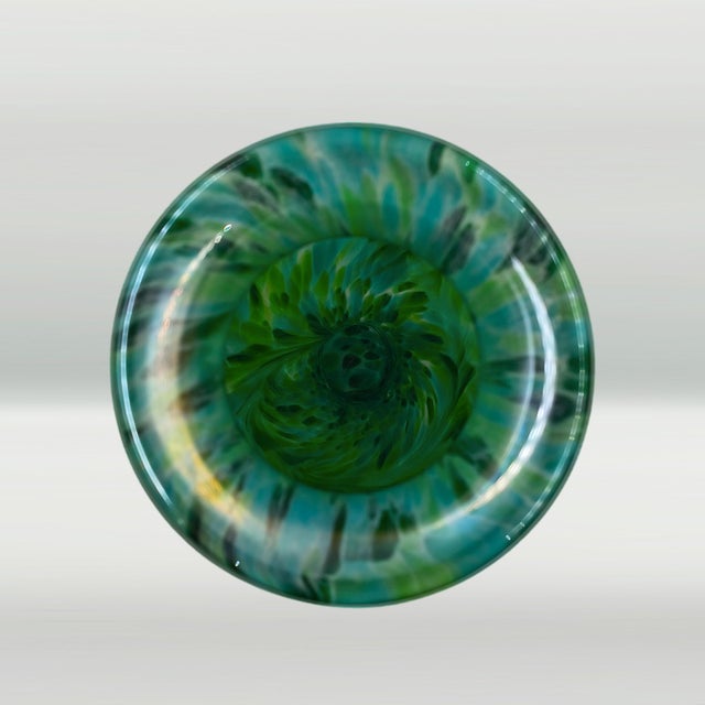 Vintage 1960s Murano Green Blown Glass Vase For Sale - Image 9 of 9
