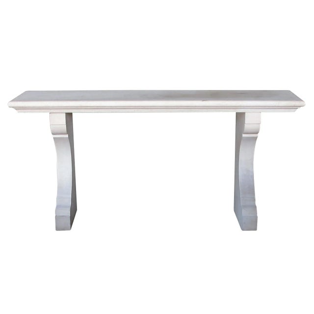 custom sizes and Belgian Bluestone option available; fabricated in three pieces, the thick rectangular top with ogee edge...