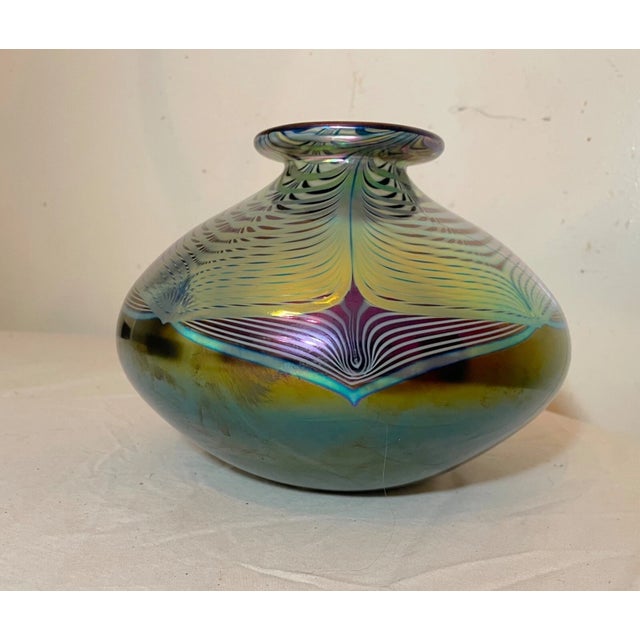 Up for sale is a very large original hand blown Stuart Abelman glass vase done in 1987. This particular example is one of...