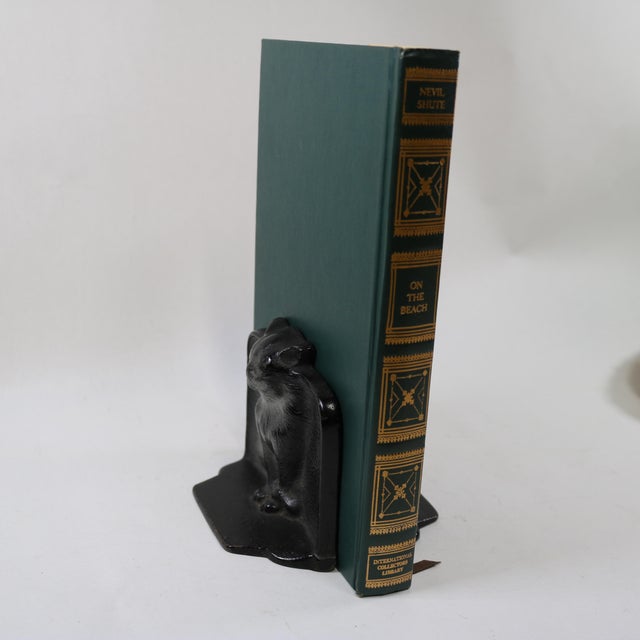 Mid 20th Century Gothic Medieval Cat Cast Iron Bookends-a Pair For Sale - Image 11 of 12