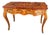 French Style Writing Desk With Hand-Gilded Gold Leaf & Rich Brown Wood Finish For Sale
