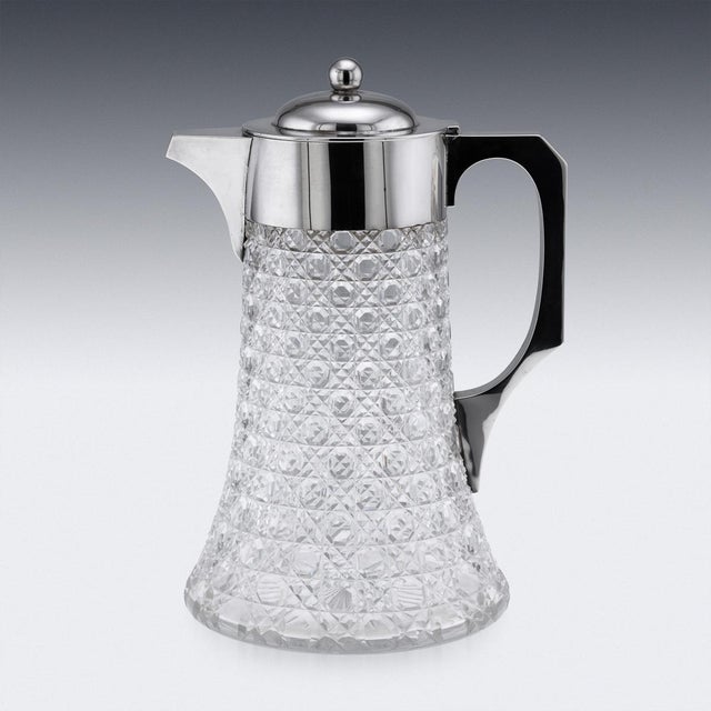 Antique Victorian Silver and Cut Glass Claret Jug, 1896 For Sale - Image 3 of 18