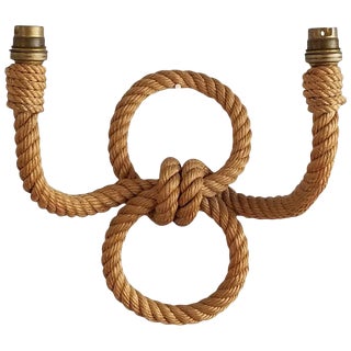 Twin Loops Shaped Rope Sconce by Audoux Minet, France, 1960s For Sale
