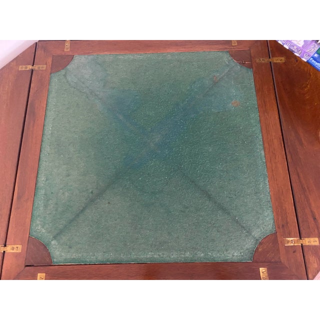 Wood Antique Edwardian English Mahogany Envelope Game Table For Sale - Image 7 of 13