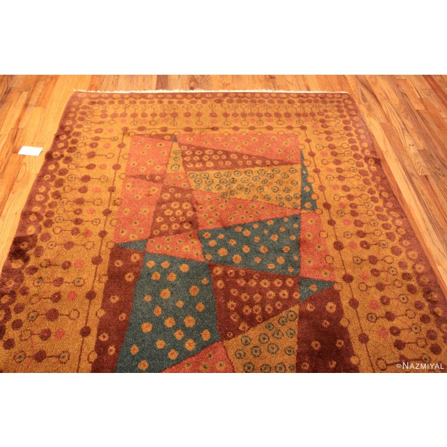 Beautiful Geometric Vintage French Art Deco Area Rug, Country of Origin: France, Circa Date: Vintage