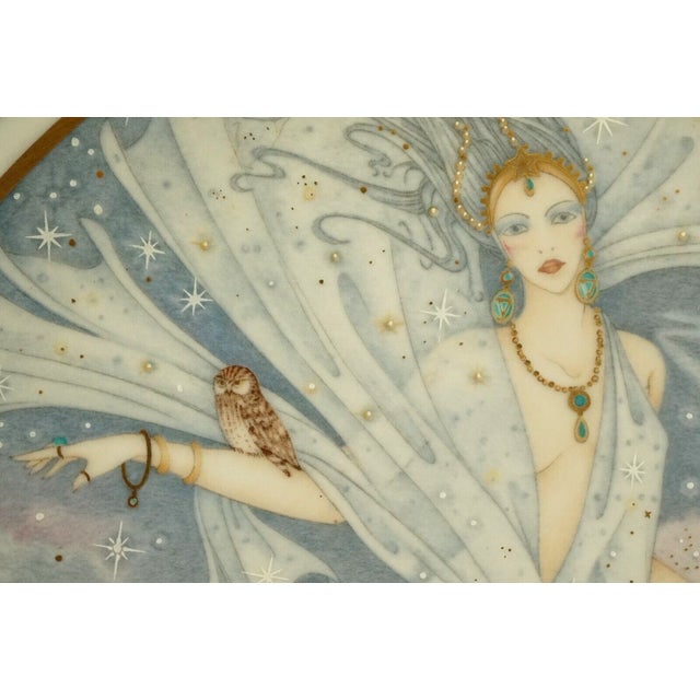 Art Nouveau Style Porcelain Plates with Ladies Motif and Gilt Edges by Umberto Banchelli for Manufacture Seltmann Weiden, Bavaria, 1980s, Set of 4 For Sale - Image 9 of 18