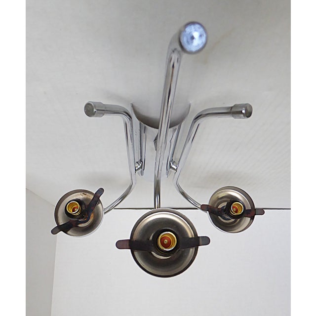 1960s Mid Century Modern 3- Light Chrome Wall Light W. Satin Glass Globes, Spain For Sale In Miami - Image 6 of 15