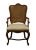 French Provincial High End Vintage Solid Walnut Louis XV French Provincial Cane Back Dining Arm Chair 640-552 For Sale - Image 3 of 8