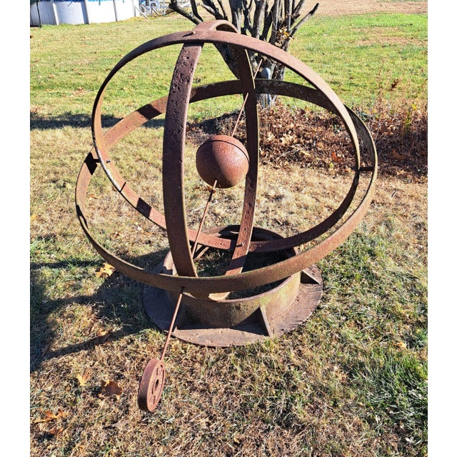 Brown Large Iron Garden Armillary For Sale - Image 8 of 9
