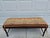 Brown Antiqued Rush Three Seat Bench With Kilim Style Cushion For Sale - Image 8 of 13