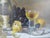 American Roy Hodrien Still Life White Wine & Fruit III Mixed Media Framed Art Painting For Sale - Image 3 of 6