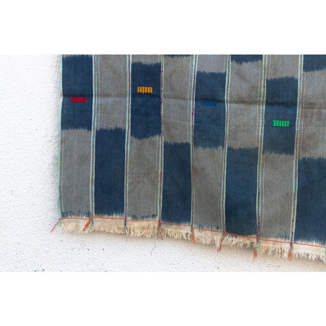 1990s Vintage Baoule African "Cavally Horizon" Ikat Throw For Sale - Image 5 of 9
