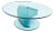 Stacked Glass Fan Shape Base Round Coffee Table Italian Post Modern Mid Century For Sale