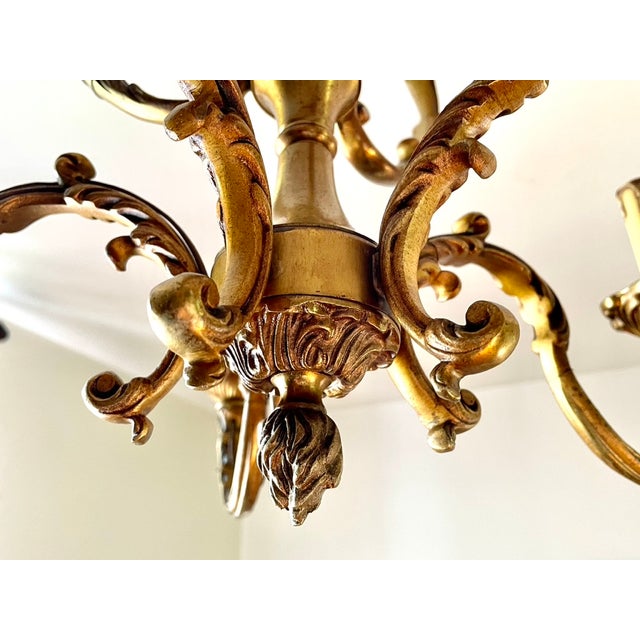 Louis XV Gilt Bronze Cage Chandelier, 1950s For Sale - Image 4 of 12