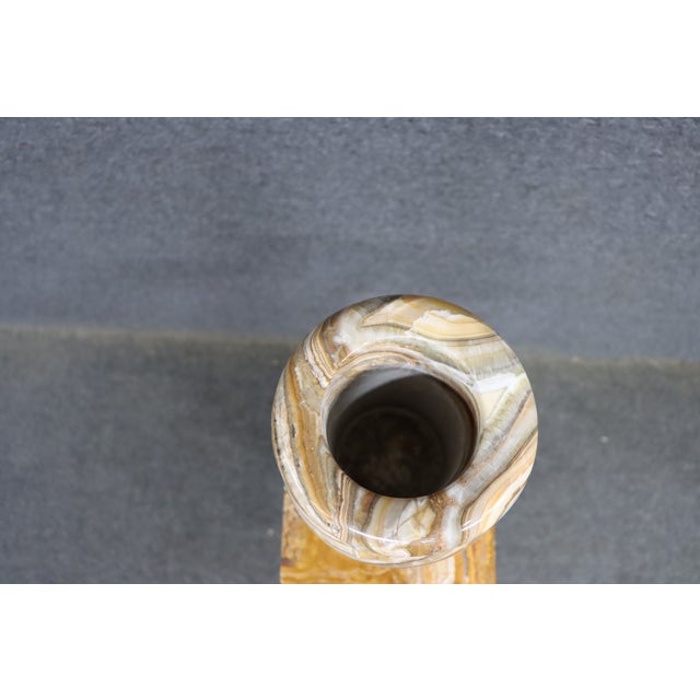 Italian Italian Style Onyx Pedestal With Urn For Sale - Image 3 of 15