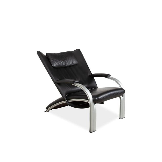 Modern Wk Wohnen Spot 698 Leather Armchair Black Manual Function Sofa Couch For Sale - Image 3 of 14