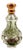 Perfume Bottle in Cut Glass with Gold Hinged Lid For Sale